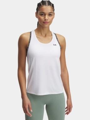 tricou de sport fara maneci pt. femei Under Armour Tech Knockout Tank alb 1