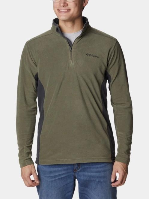 pulover polar pt. barbati Columbia Klamath Range II Half Zip verde 2