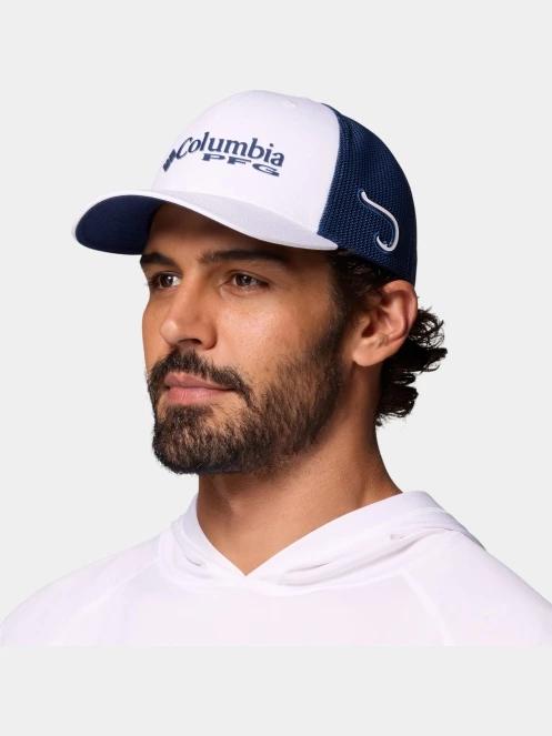 sapca de baseball Columbia PFG Logo Mesh Ball Cap alb 2