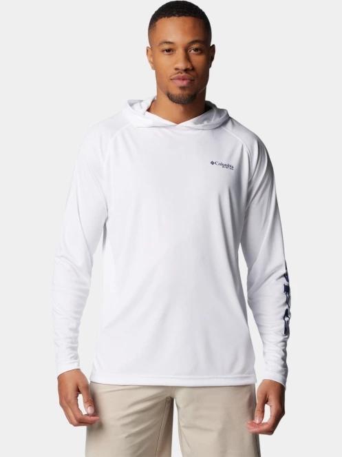 tricou cu maneci lungi, pentru sport pt. barbati Columbia Terminal Tackle Hoodie alb 2