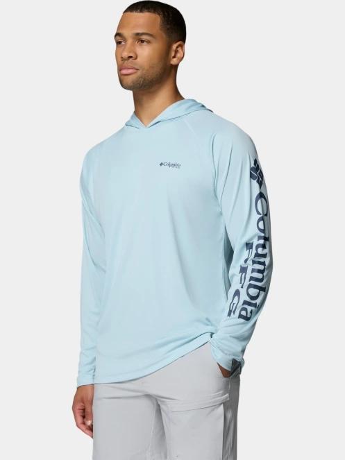 tricou cu maneci lungi, pentru sport pt. barbati Columbia Terminal Tackle Hoodie albastru deschis 3