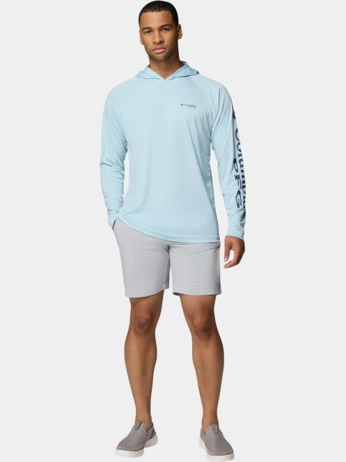 tricou cu maneci lungi, pentru sport pt. barbati Columbia Terminal Tackle Hoodie albastru deschis 5
