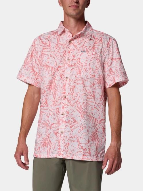 camasa cu maneci scurte pt. barbati Columbia Super Slack Tide Camp Shirt roz 2