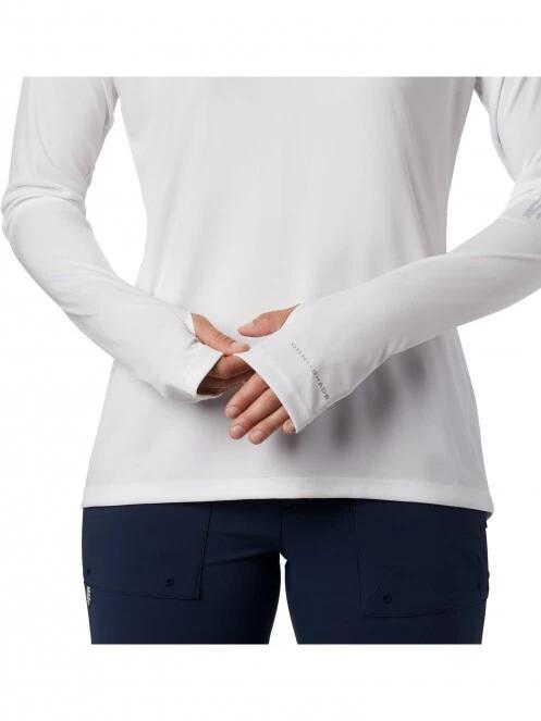 tricou cu maneci lungi, pentru sport pt. femei Columbia Tidal Tee Hoodie alb 5
