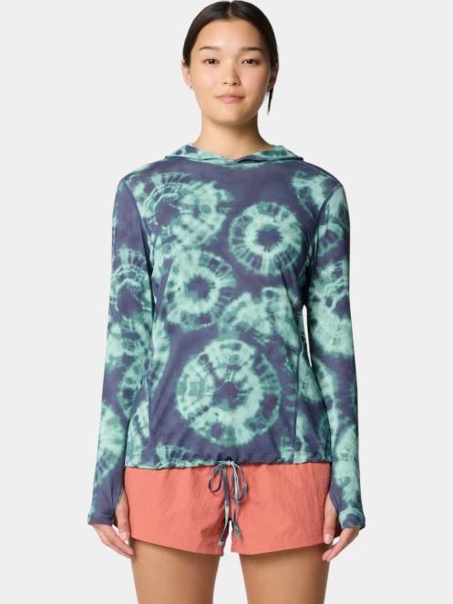 tricou cu maneci lungi, pentru sport pt. femei Mountain Hardwear Crater Lake Long Sleeve Hoody albastru 2