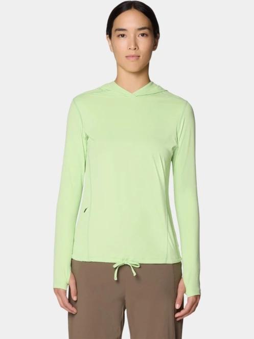 tricou cu maneci lungi, pentru sport pt. femei Mountain Hardwear Crater Lake Long Sleeve Hoody verde 2