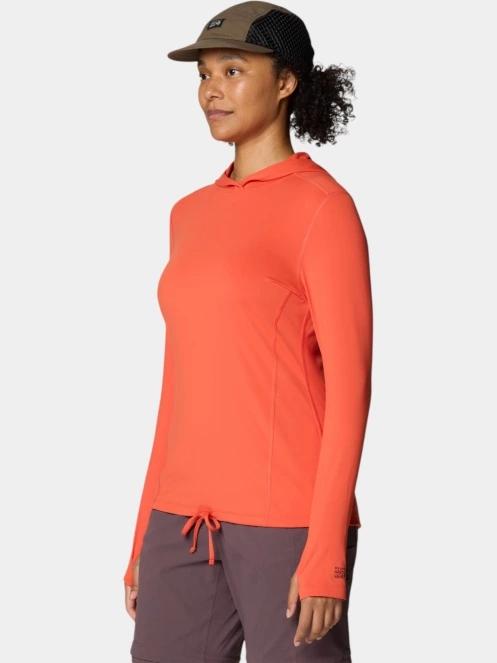 tricou cu maneci lungi, pentru sport pt. femei Mountain Hardwear Crater Lake Long Sleeve Hoody rosu 6