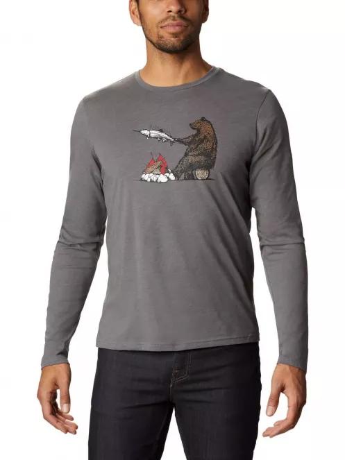 tricou cu maneci lungi pt. barbati Columbia Bear Springs Graphic Tee gri 2