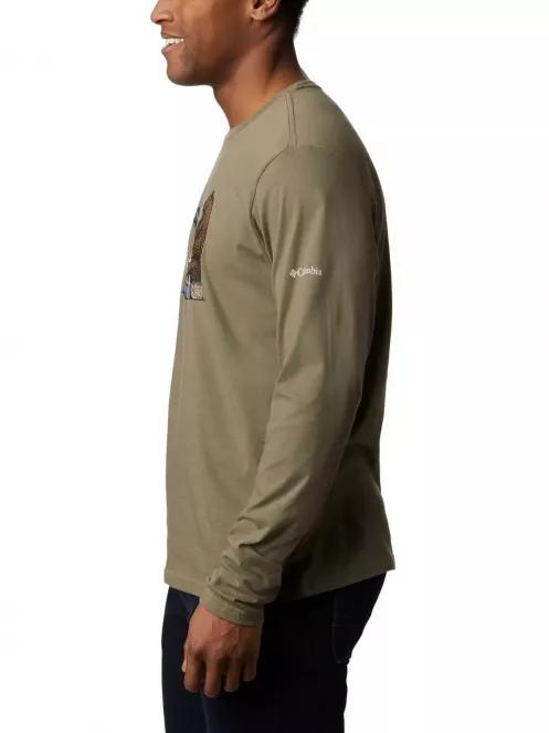 tricou cu maneci lungi pt. barbati Columbia Bear Springs Graphic Tee verde 4