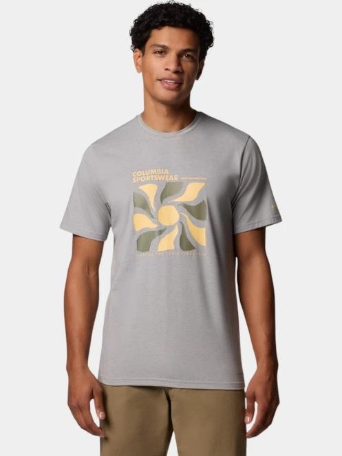 tricou pentru sport, cu maneci scurte pt. barbati Columbia Men's Sun Trek Short Sleeve Graphic Tee gri 2