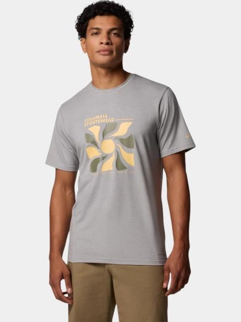 tricou pentru sport, cu maneci scurte pt. barbati Columbia Men's Sun Trek Short Sleeve Graphic Tee gri 5