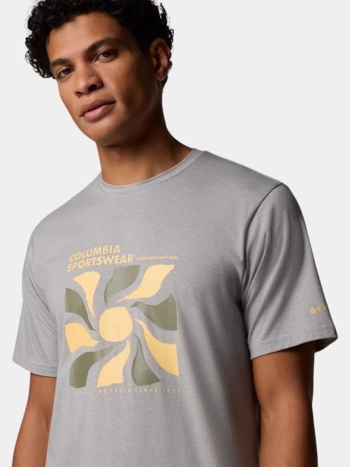 tricou pentru sport, cu maneci scurte pt. barbati Columbia Men's Sun Trek Short Sleeve Graphic Tee gri 6