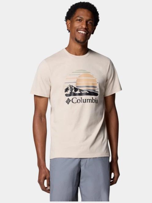 tricou cu maneci scurte pt. barbati Columbia Path Lake Graphic Tee II nisip 2