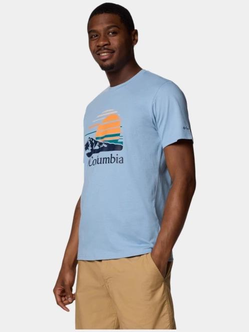 tricou cu maneci scurte pt. barbati Columbia Path Lake Graphic Tee II albastru 3