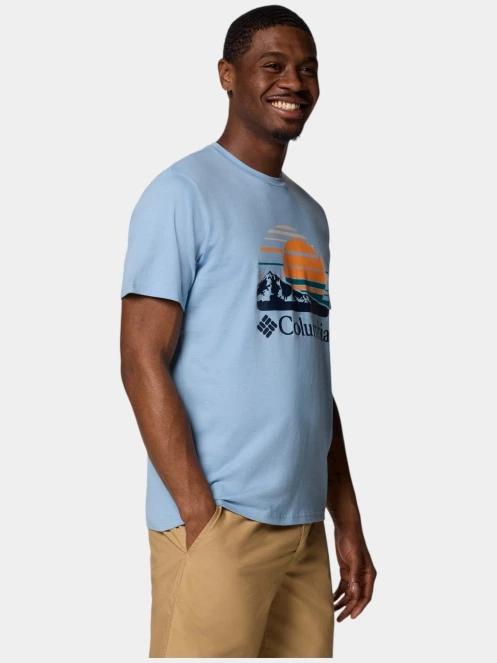 tricou cu maneci scurte pt. barbati Columbia Path Lake Graphic Tee II albastru 4