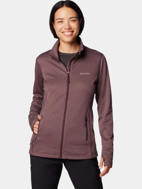 pulover polar pt. femei Columbia W Park View Grid Fleece Full Zip rosu 2