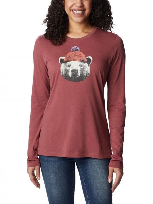 tricou cu maneci lungi pt. femei Columbia Hidden Haven Long Sleeve Tee rosu 2