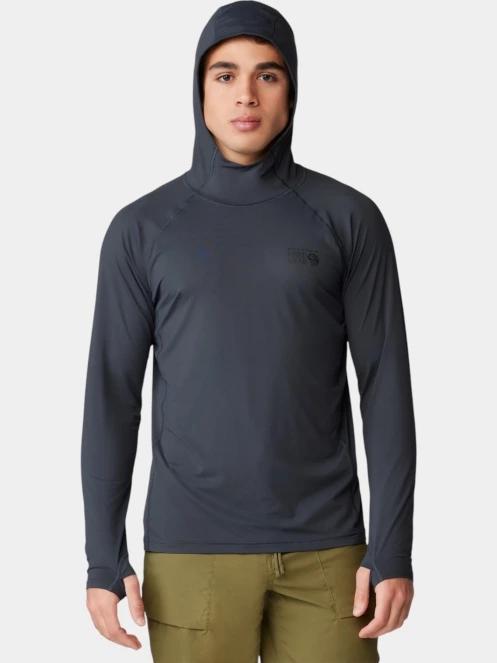 tricou cu maneci lungi, pentru sport pt. barbati Mountain Hardwear Crater Lake Hoody negru 2