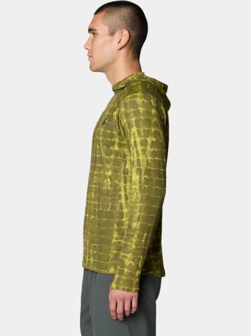 tricou cu maneci lungi, pentru sport pt. barbati Mountain Hardwear Crater Lake Long Sleeve Hoody verde 3