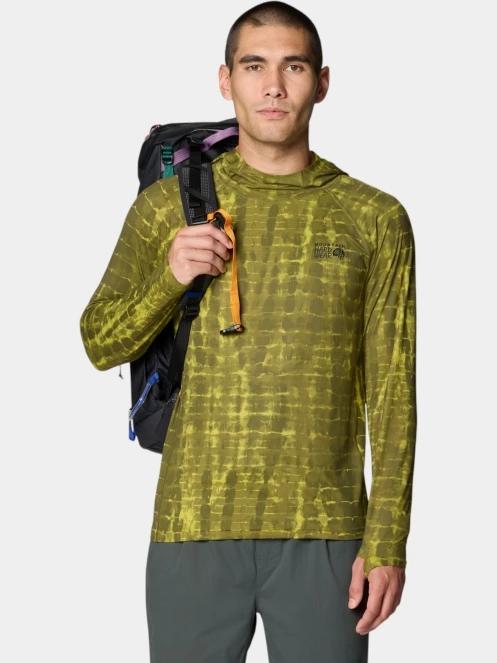 tricou cu maneci lungi, pentru sport pt. barbati Mountain Hardwear Crater Lake Long Sleeve Hoody verde 5