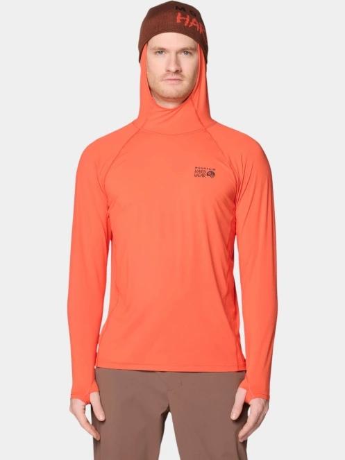 tricou cu maneci lungi, pentru sport pt. barbati Mountain Hardwear Crater Lake Long Sleeve Hoody rosu 5