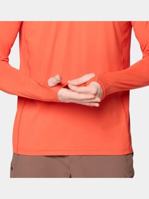 tricou cu maneci lungi, pentru sport pt. barbati Mountain Hardwear Crater Lake Long Sleeve Hoody rosu 7