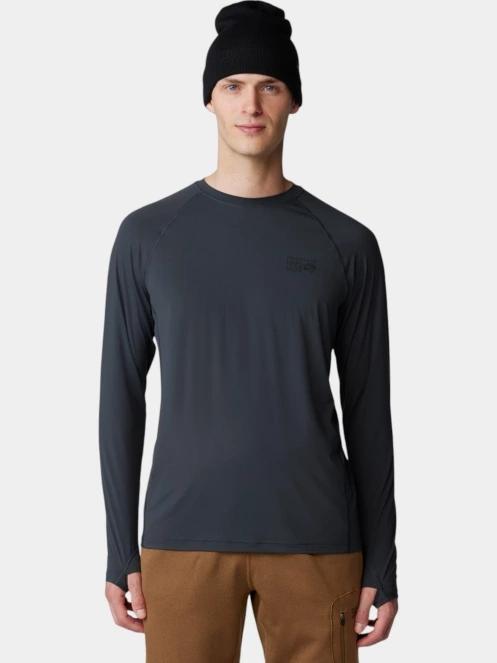 tricou cu maneci lungi, pentru sport pt. barbati Mountain Hardwear Crater Lake Long Sleeve Crew negru 2