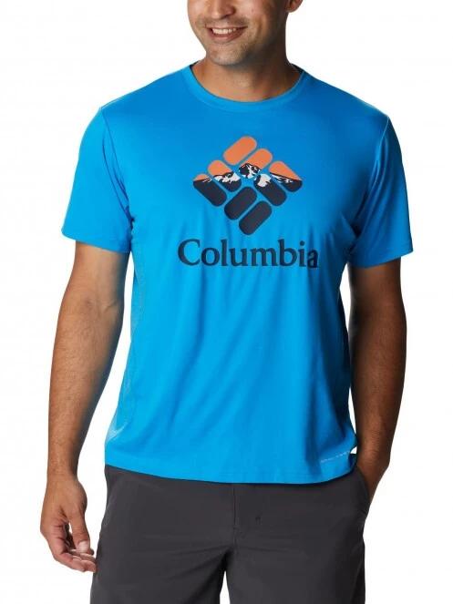 tricou pentru sport, cu maneci scurte pt. barbati Columbia Zero Ice Cirro-Cool Graphic Tee albastru 2