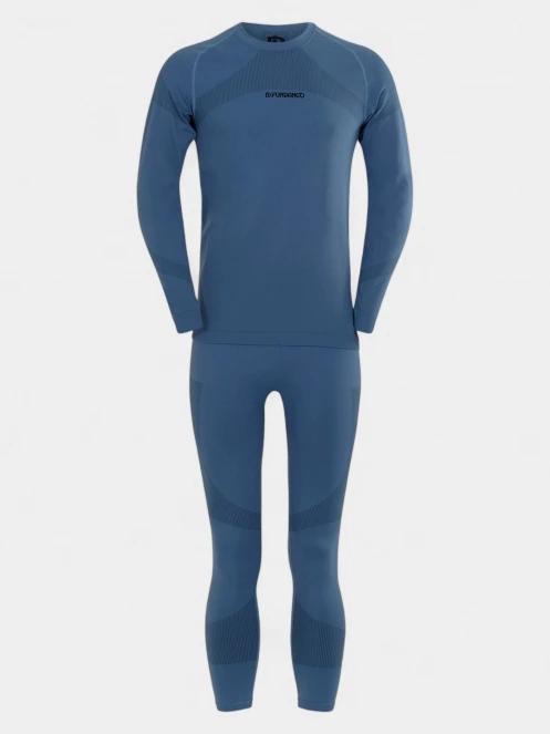 set de lenjerie de corp pt. barbati Fundango Seamless Baselayer Set albastru 7