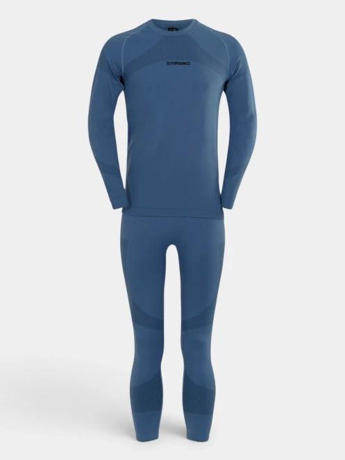 set de lenjerie de corp pt. barbati Fundango Seamless Baselayer Set albastru inchis 6