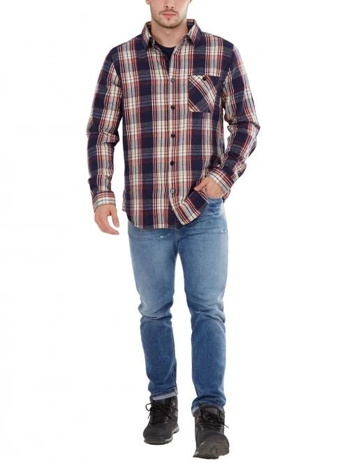 camasa cu maneci lungi pt. barbati Fundango Harris Shirt albastru inchis 4