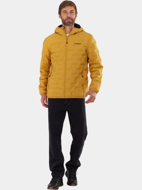geaca de drumetie pt. barbati Fundango Smoke Eco Hooded Jacket galben 4