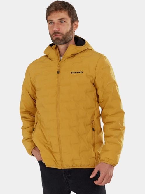 geaca de drumetie pt. barbati Fundango Smoke Eco Hooded Jacket galben 5