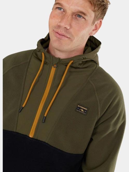 pulover cu gluga pt. barbati Fundango Carlos Fleece Pullover verde 5