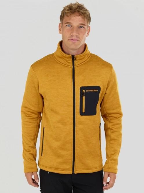 pulover polar pt. barbati Fundango Revolution Fleece Jacket galben 2