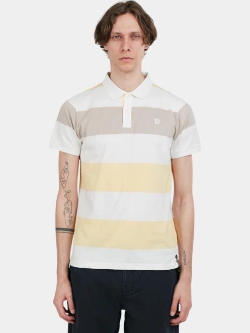 tricou cu guler pt. barbati Fundango Incognito Stripe Poloshirt galben 2