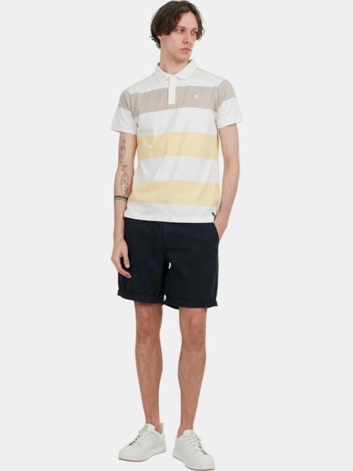 tricou cu guler pt. barbati Fundango Incognito Stripe Poloshirt galben 4