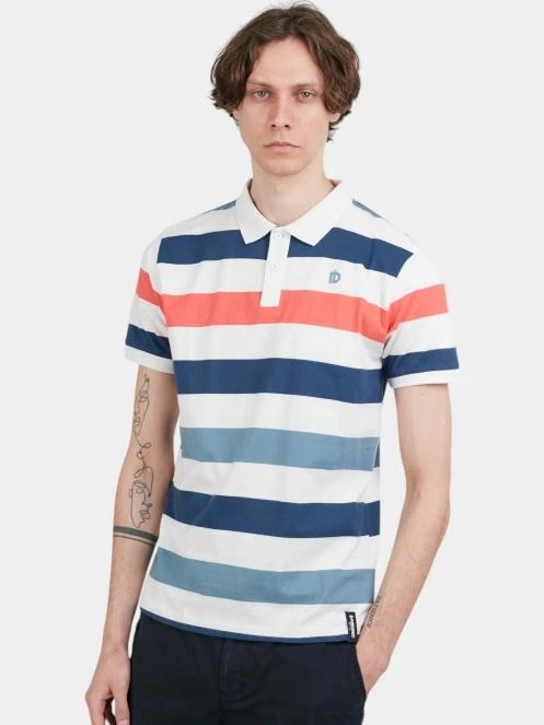 tricou cu guler pt. barbati Fundango Incognito Stripe Poloshirt rosu 2