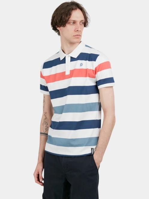 tricou cu guler pt. barbati Fundango Incognito Stripe Poloshirt rosu 5