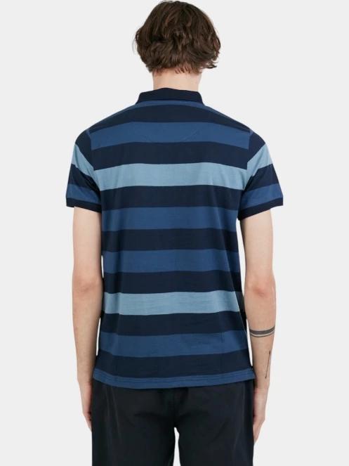 tricou cu guler pt. barbati Fundango Incognito Stripe Poloshirt albastru inchis 3