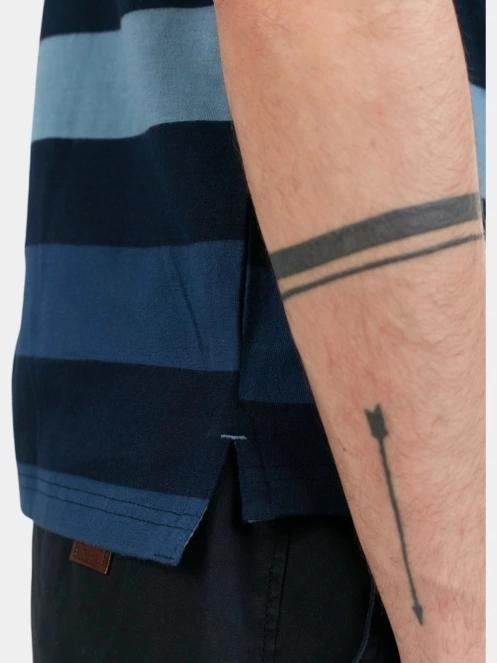 tricou cu guler pt. barbati Fundango Incognito Stripe Poloshirt albastru inchis 6