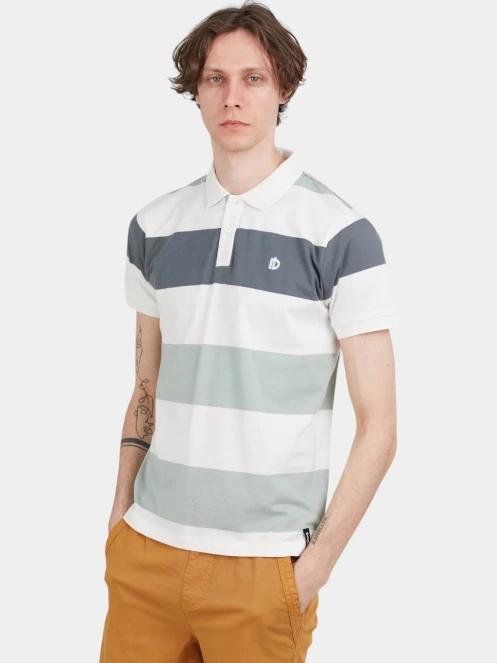 tricou cu guler pt. barbati Fundango Incognito Stripe Poloshirt verde 2