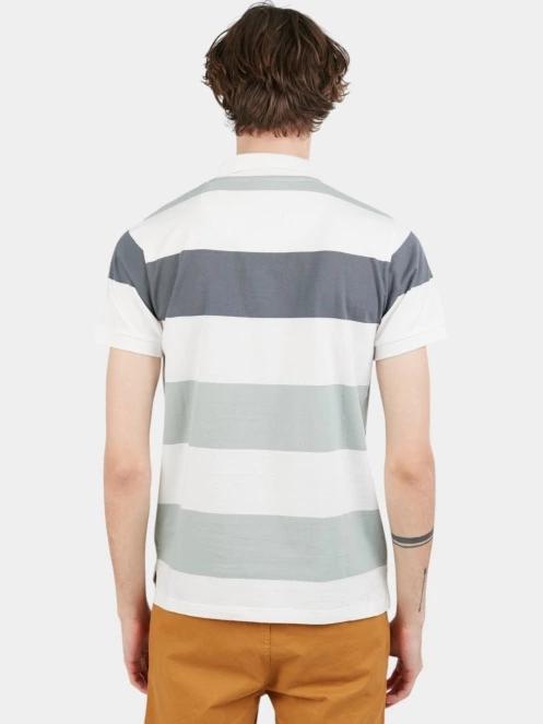 tricou cu guler pt. barbati Fundango Incognito Stripe Poloshirt verde 3