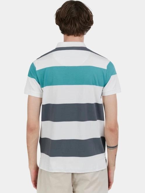 tricou cu guler pt. barbati Fundango Incognito Stripe Poloshirt verde 3