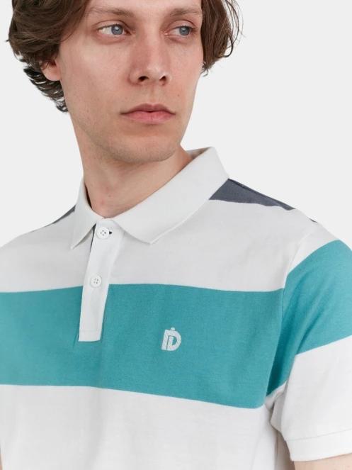 tricou cu guler pt. barbati Fundango Incognito Stripe Poloshirt verde 5