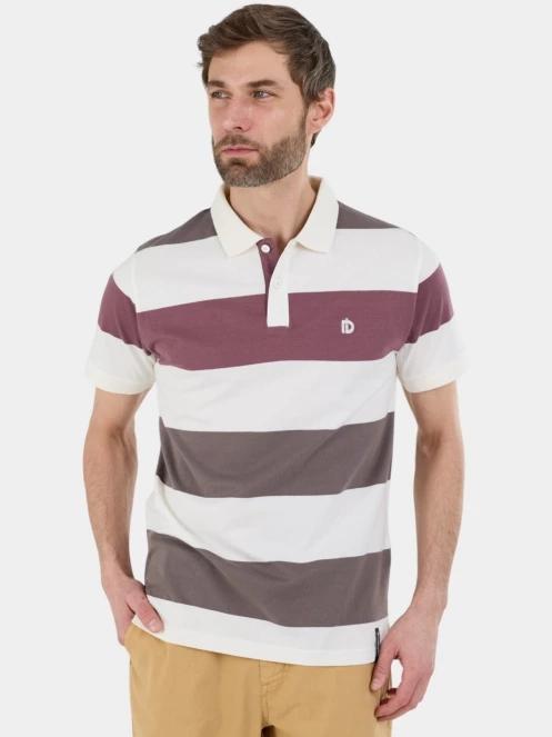 tricou cu guler pt. barbati Fundango Incognito Stripe Poloshirt maro 2