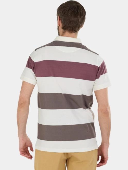 tricou cu guler pt. barbati Fundango Incognito Stripe Poloshirt maro 3