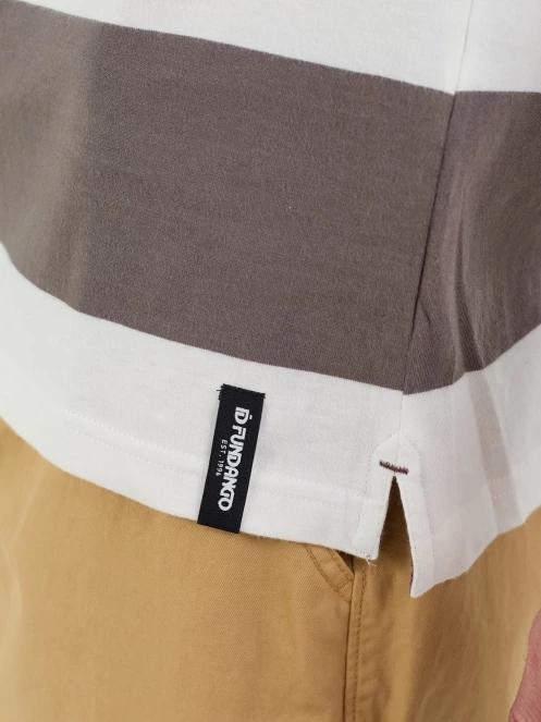 tricou cu guler pt. barbati Fundango Incognito Stripe Poloshirt maro 6