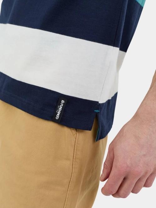tricou cu guler pt. barbati Fundango Incognito Stripe Poloshirt albastru 7