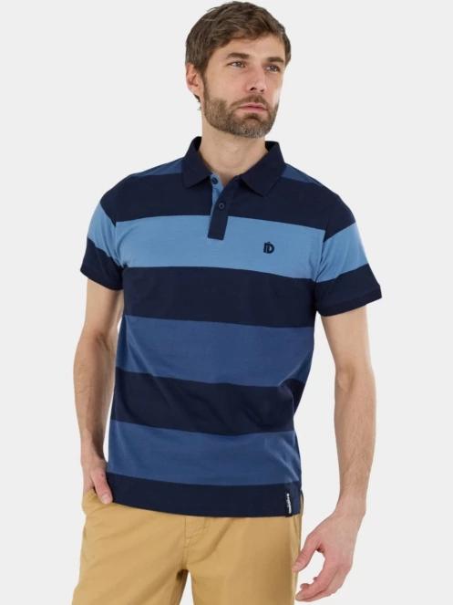 tricou cu guler pt. barbati Fundango Incognito Stripe Poloshirt albastru inchis 2